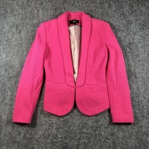 H&M Pink Shawl Collar Blazer Womens 2 Textured Lined Tailored Career